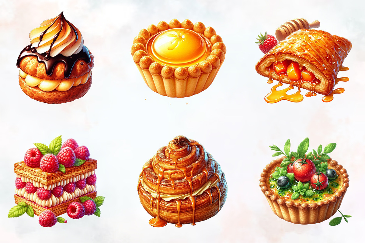 Pastry Watercolor ClipArt's, an Illustration by RobertsArt (Photo 4 of 7)