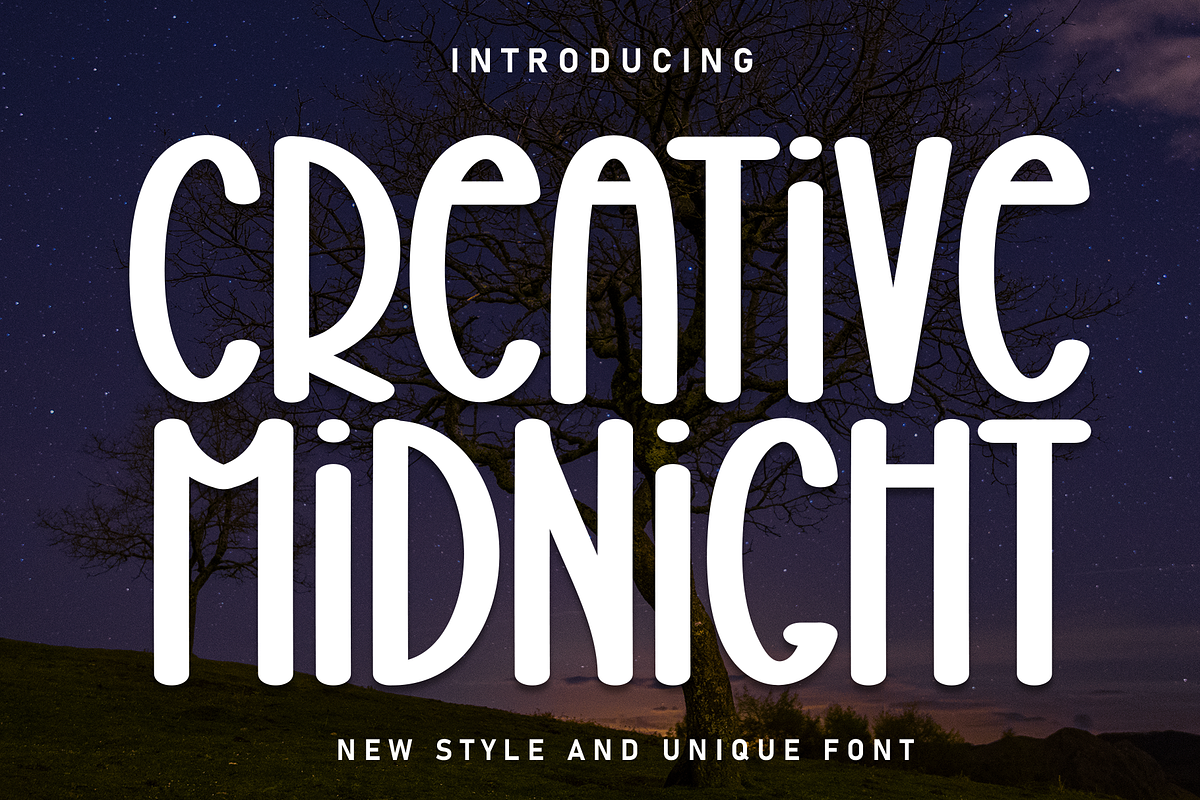 Creative Midnight | Script Font, a Script Font by Scratchones (Photo 1 of 8)
