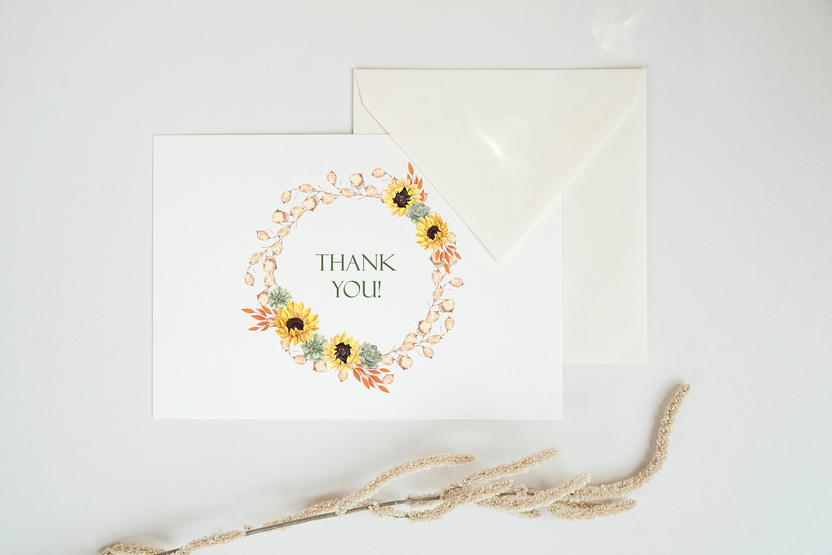 Sunflower Watercolor Thanksgiving, a Seasonal Illustration by Catch the Dream Art (Photo 9 of 9)