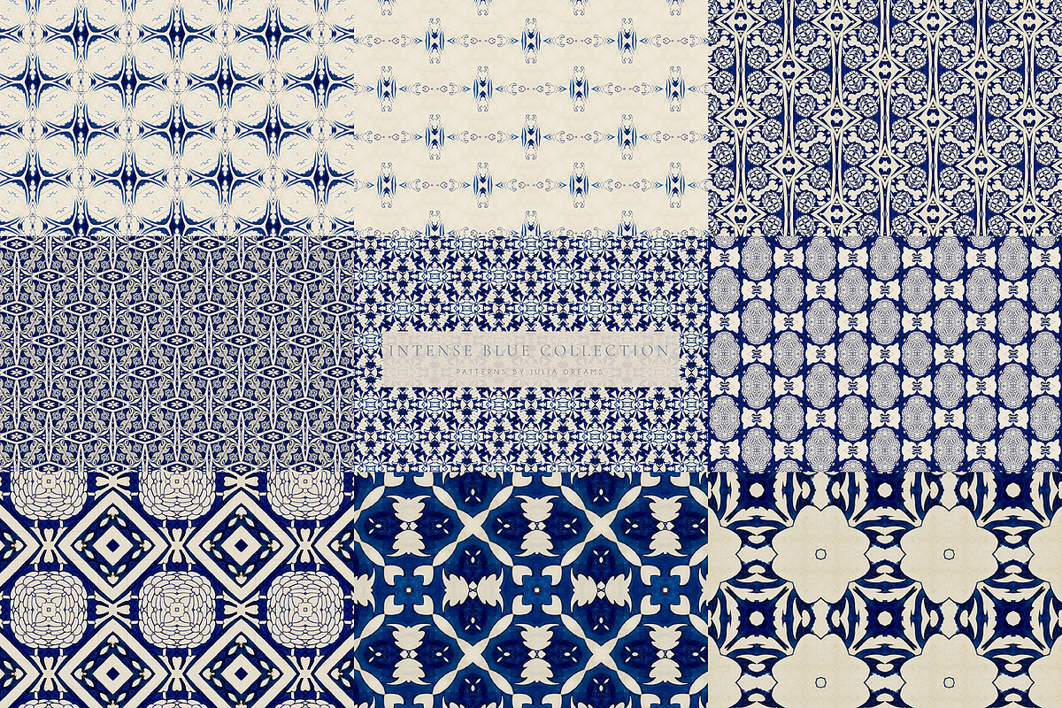 Intense Blue 99 Seamless Patterns, a Pattern Graphic by Julia Dreams
