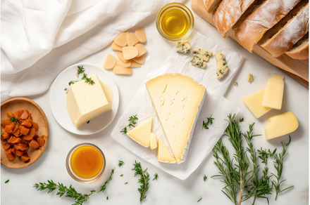 deconstructed cheese sandwich with, a Food & Drink Photo by Sergey Kotenev