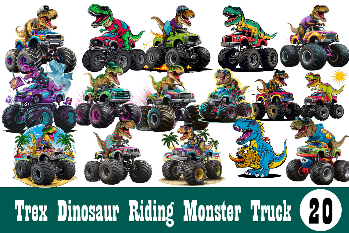 TRex Dinosaur Riding Sublimation, an Illustration by Wow Magic