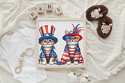 Watercolor Patriotic Cat PNG Clipart, an Animal Illustration by Craft Nest (Thumbnail 3 of 4)