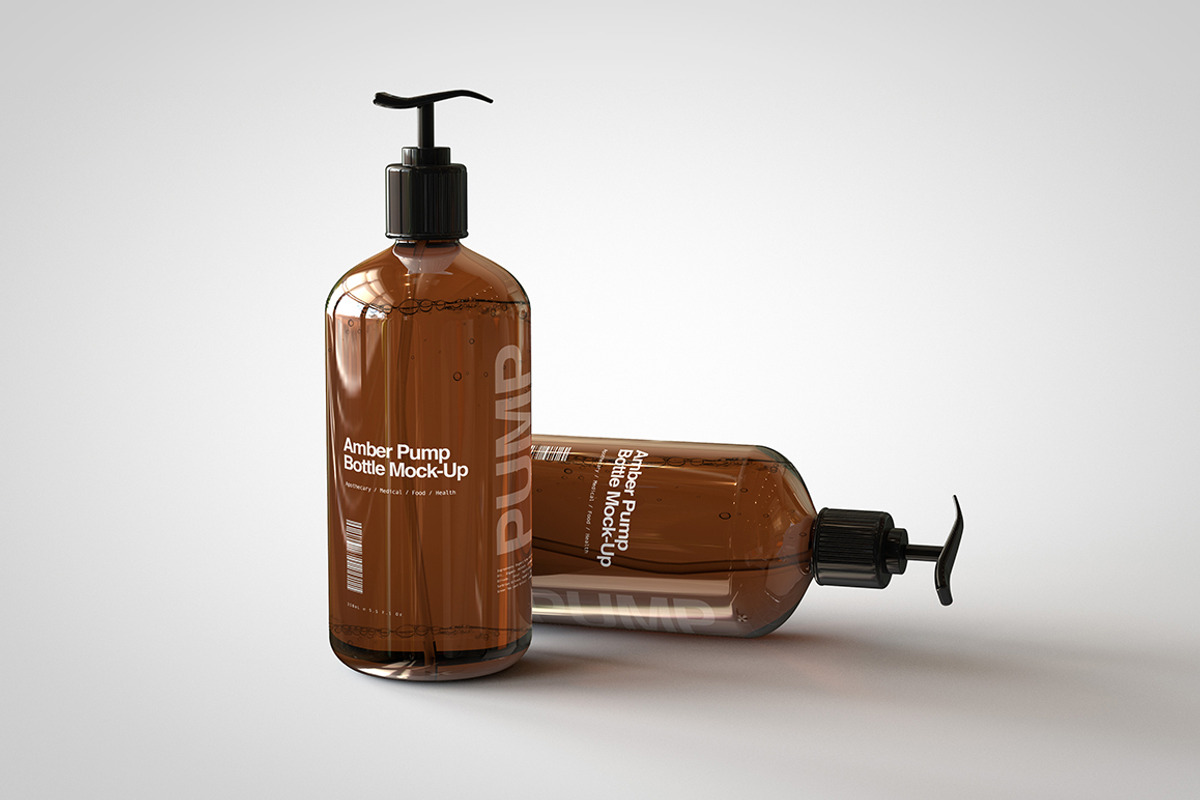 Amber Pump Bottle Mock-Up, a Pens & Pencil Mockup by TSOBG (Photo 9 of 15)