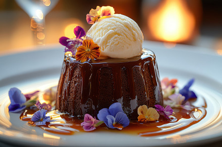 Delicious Chocolate Lava Cake Vanill, a Background Photo by Pixeness