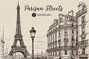 Parisian Streets Urban Sketch, a Background Graphic by Alara Studio (Thumbnail 1 of 9)