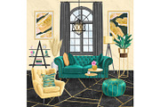 Home digital paper, furniture papers, a Pattern Graphic by Collart Studio (Thumbnail 7 of 9)
