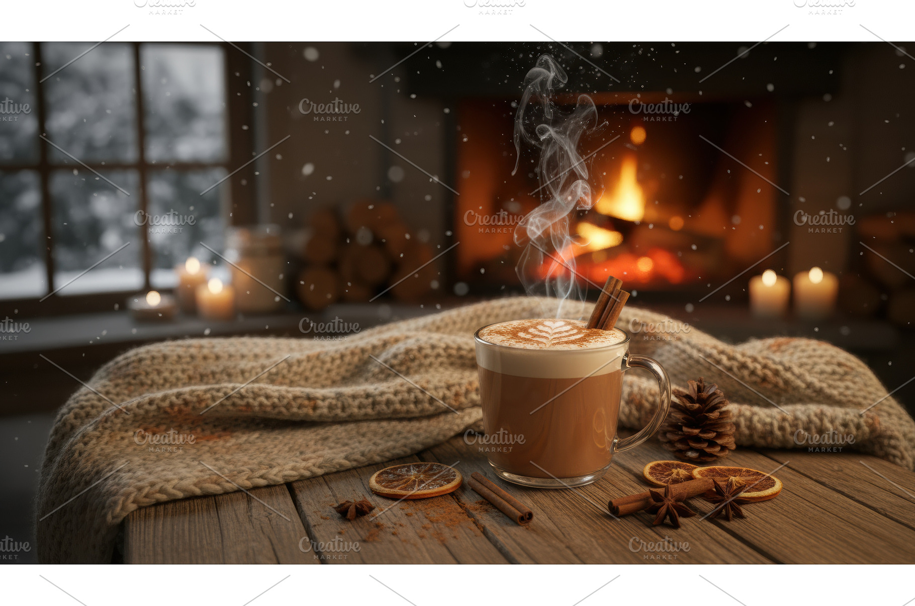 Cup of hot latte with cinnamon and, a Food & Drink Photo by Igor Tichonow