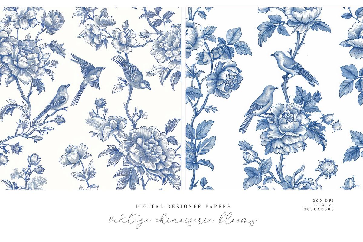 Chinoiserie Seamless Pattern Set, a Pattern Graphic by Patishop Art (Photo 4 of 9)