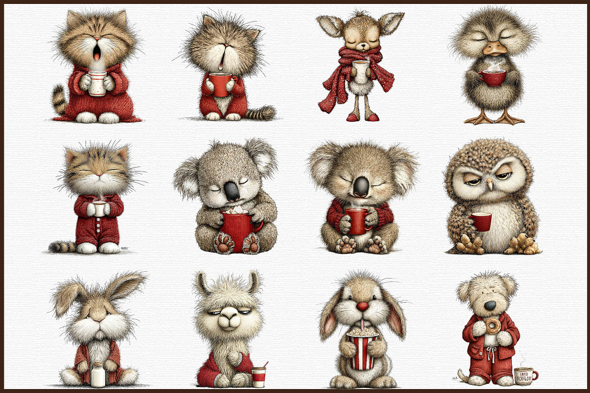 Morning Mood Animal Clipart, an Illustration by Sublimation Artist (Photo 3 of 6)