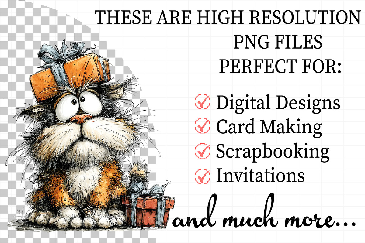 Whimsical Christmas Cat PNG Bundle, an Illustration by Daily.Designs (Photo 2 of 5)