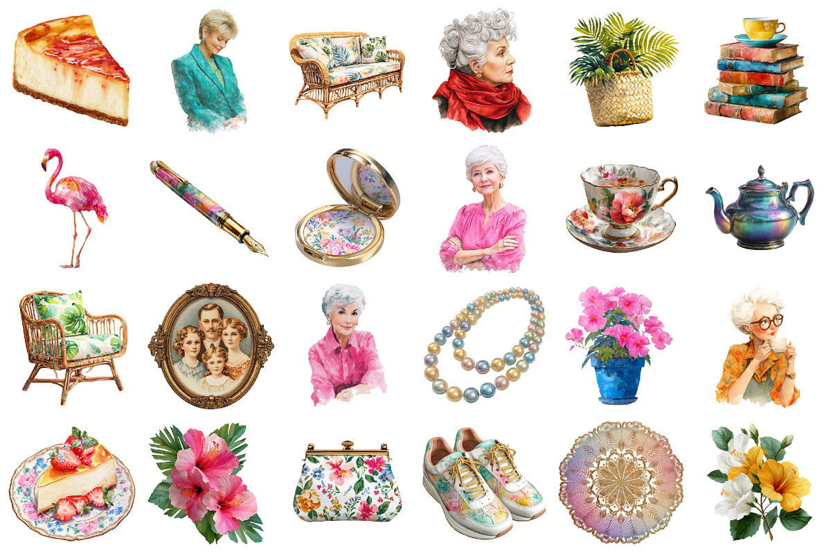 The Golden Girls Clipart, a Seasonal Illustration by designcity5 (Photo 2 of 5)