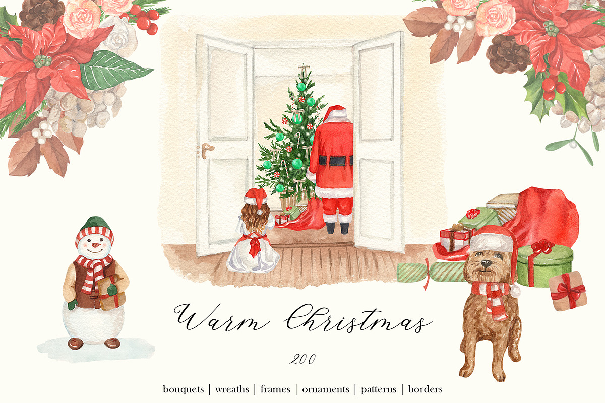 Warm Christmas Watercolor, a Seasonal Illustration by Catch the Dream Art (Photo 21 of 21)