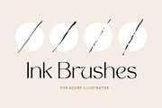 Ink Brushes for Adobe Illustrator, a Brush Add-On by Jenteva Art (Thumbnail 1 of 14)