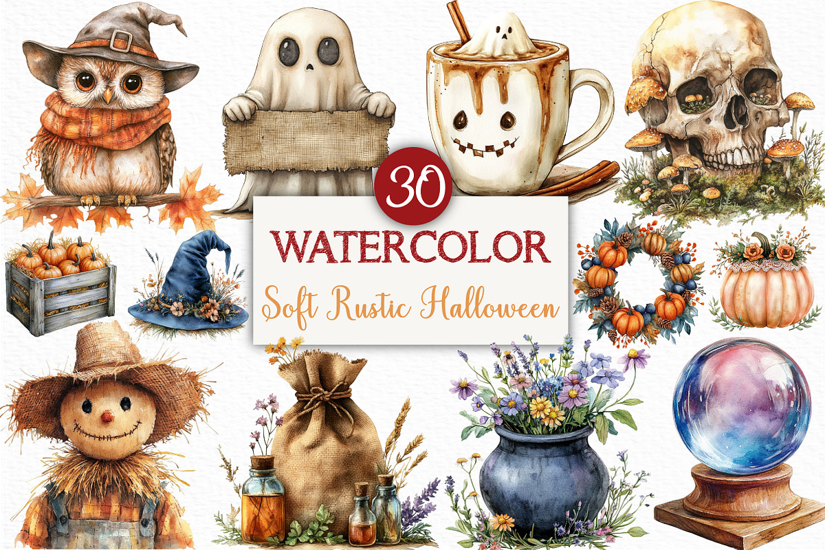 Soft Rustic Halloween Clipart, an Illustration by Craft Nest (Photo 1 of 6)
