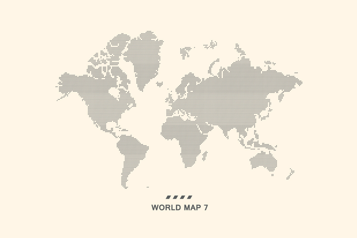 Set world maps. Dotted & silhouette, an Illustration by alekseiderin (Photo 8 of 8)