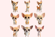 Chihuahua Clipart PNG Bundle, a Graphic by M9 Design (Thumbnail 3 of 11)