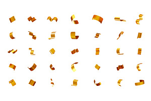 3D Many golden confetti pieces, an Object Illustration by Abscent