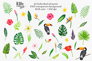 Watercolor Tropical Clip Art, an Illustration by Elly Studio (Thumbnail 8 of 9)