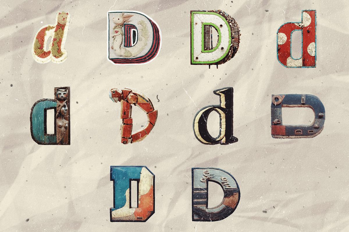 260 Stylized Alphabets (for collage), an Object Graphic by Megan Aili Designs (Photo 5 of 28)