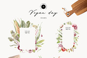 VEGAN DAY Watercolor set, a Food Illustration by Lemaris (Thumbnail 4 of 10)