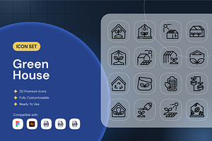 Green house Icon, an Outline Icon by Nathaya Studio