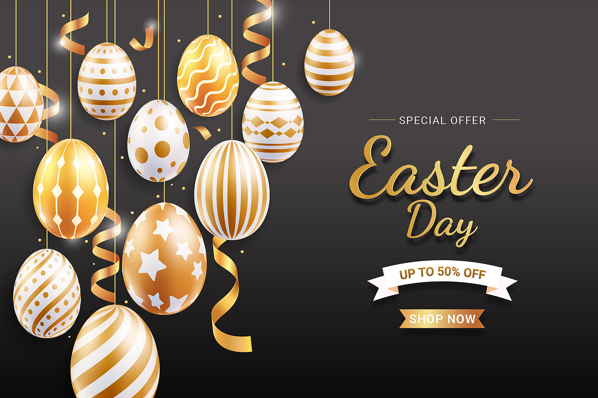 Easter Day Background Design, a Decorative Illustration by Graphixmania