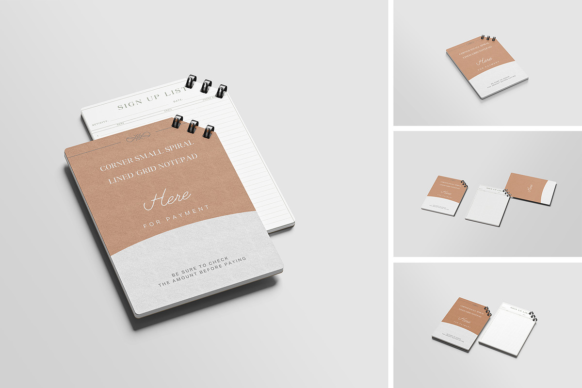 Corner Spiral Lined Notepad Mockup, a Books & Magazine Mockup by Akaimockup (Photo 1 of 5)