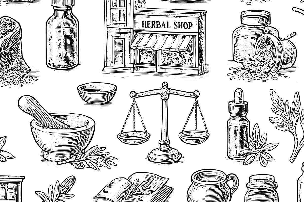 Herbal Medicine Sketch Set, an Object Graphic by RT Studio (Photo 2 of 4)
