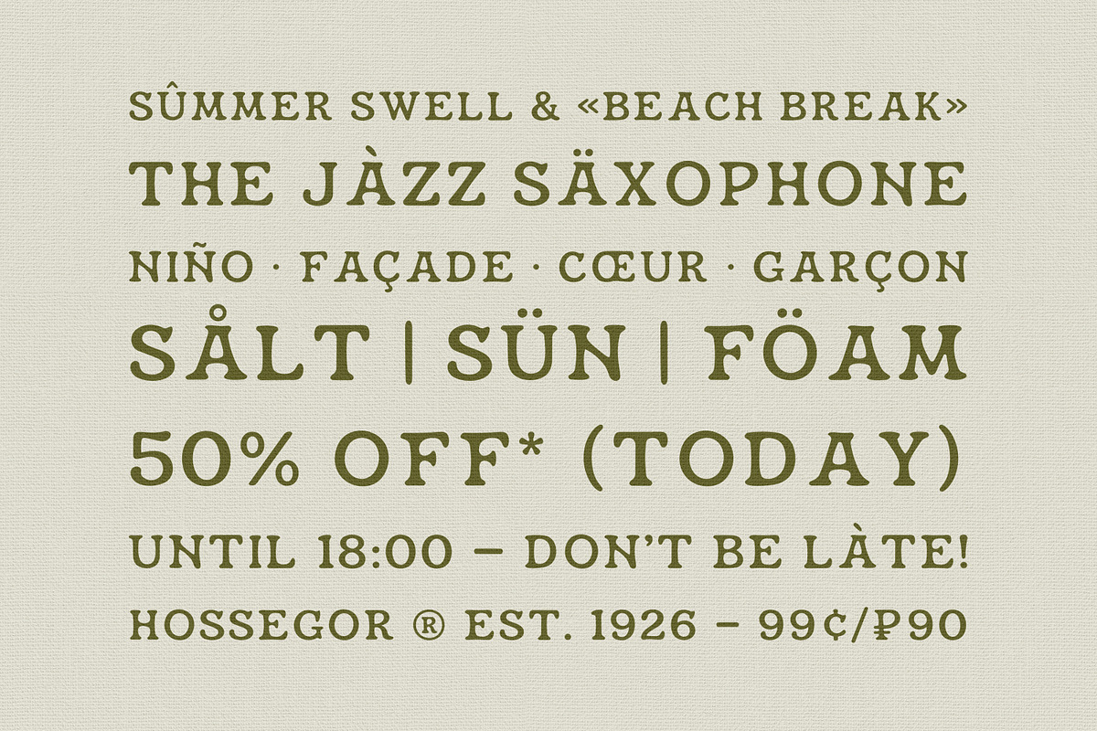 Hossegor - Retro Surf Serif Display, a Serif Font by pixelbuddha.net (Photo 5 of 6)