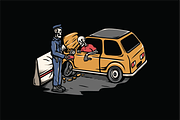 Skeletons and the Traffic Stop, an Object Illustration by nomlimo.com (Thumbnail 1 of 3)