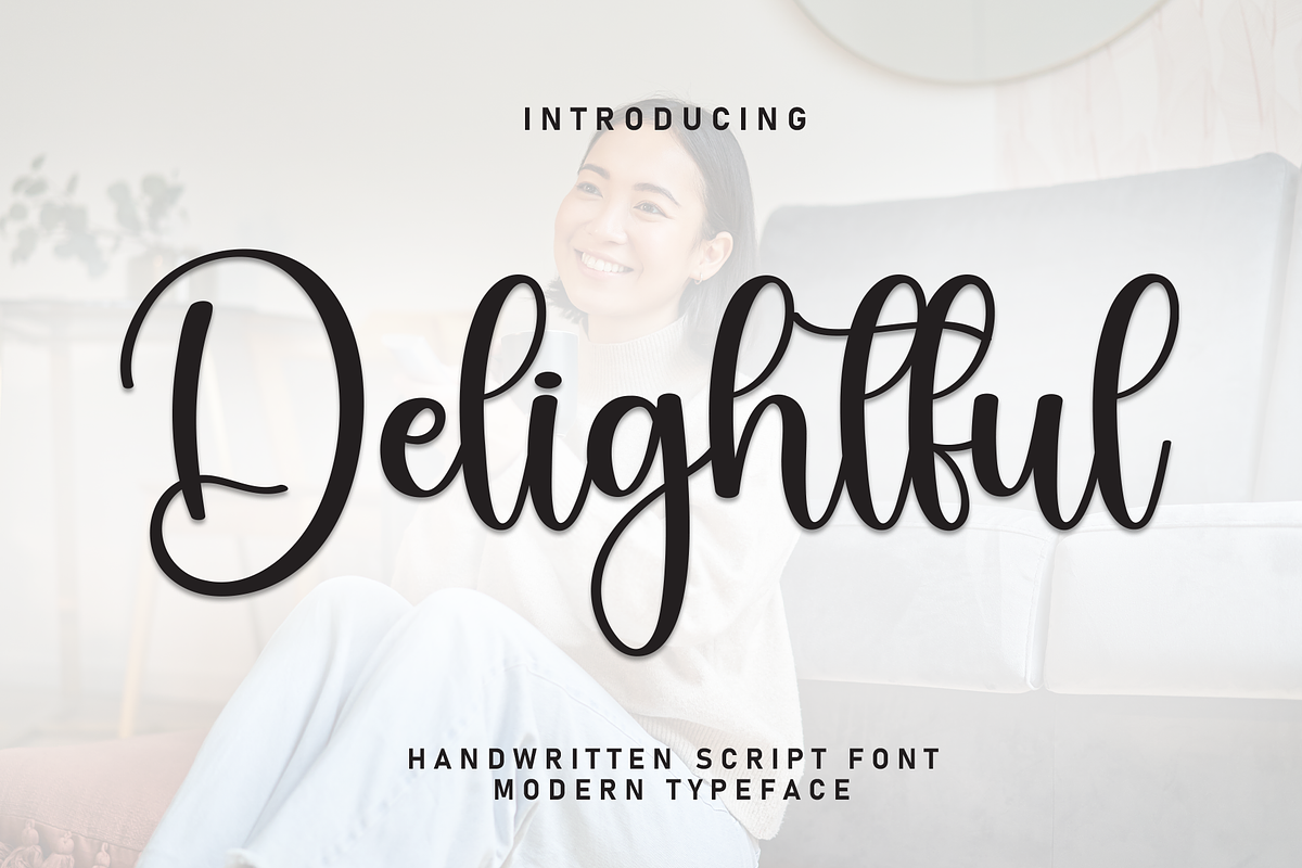 Delightful | Script Font, a Handwritten Font by Scratchones (Photo 1 of 8)