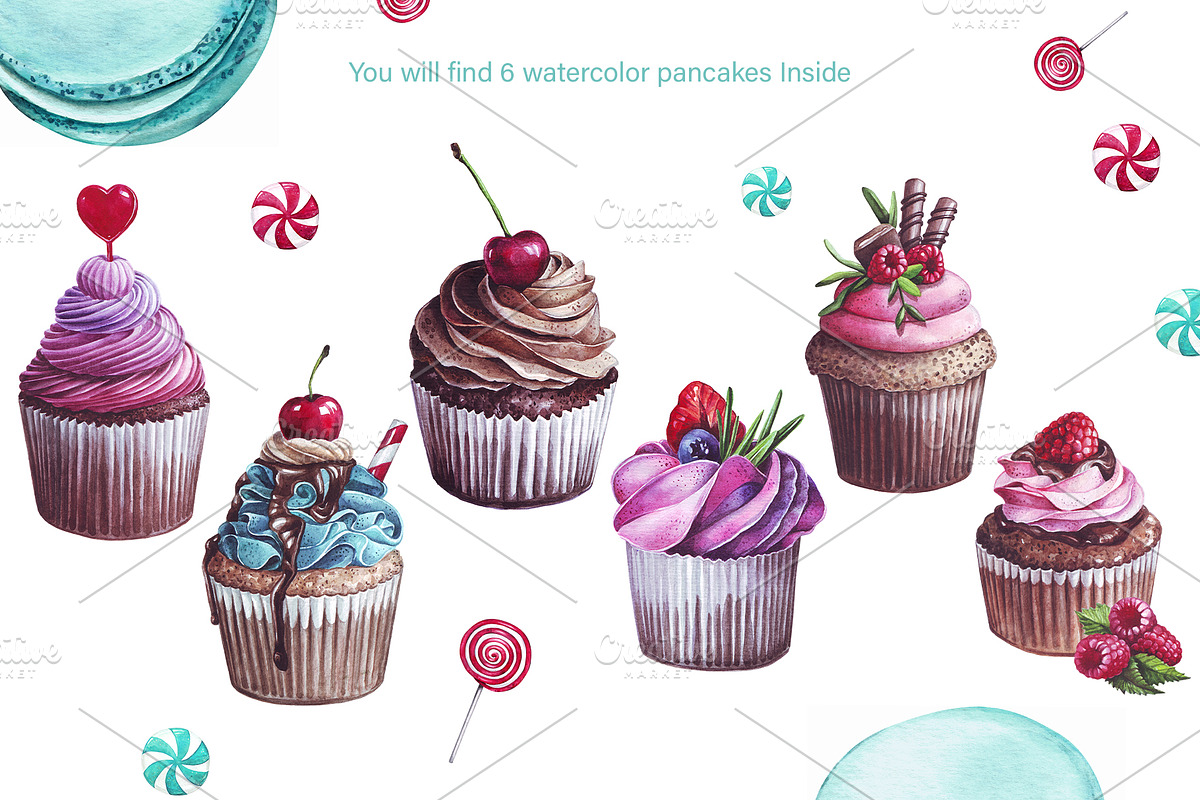 Watercolor Candy shop, an Illustration by YuliaBiser (Photo 2 of 9)