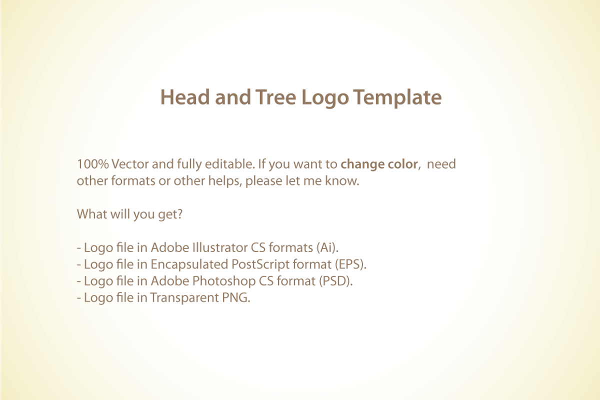 Head & Tree Logo Template, a Branding & Logo Template by Heavtryq Design