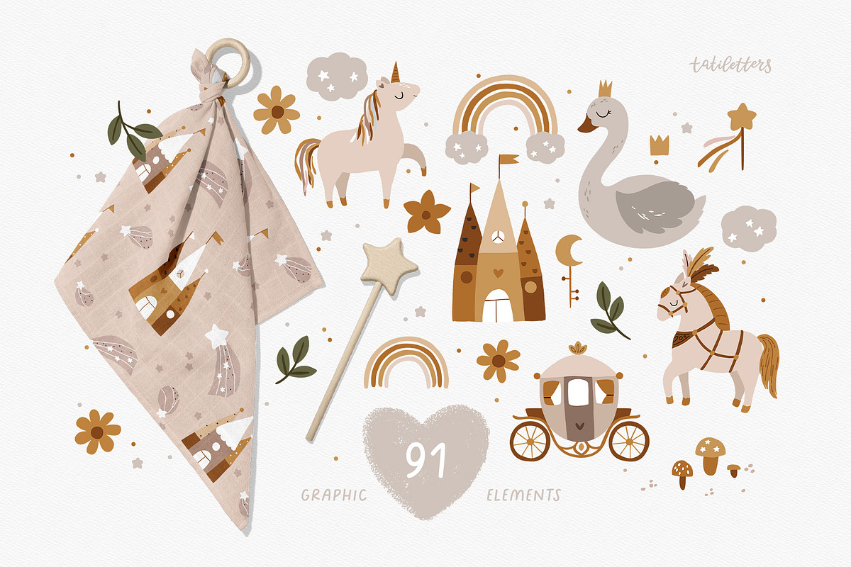 Fairy and Princess Kids collection, an Animal Illustration by tatiletters (Photo 5 of 12)