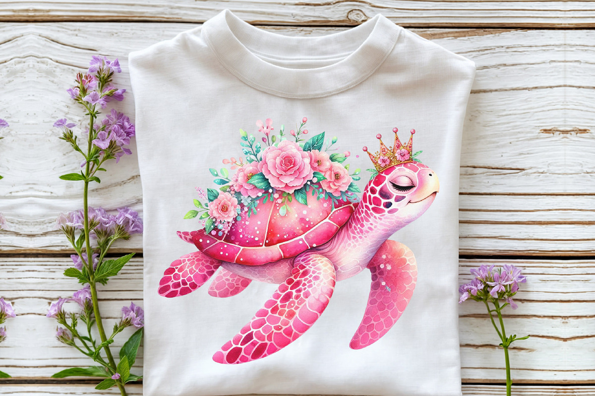 Watercolor Pink Sea Turtle Clipart, an Illustration by CraftArtStudio (Photo 3 of 6)