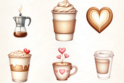 Watercolor Coffee Lover Clipart, an Illustration by CrexoraLab (Thumbnail 2 of 5)
