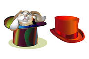 Rabbit and top hat magic set vector, an Animal Illustration by Fedor Fiberg Vector Shop (Thumbnail 3 of 3)