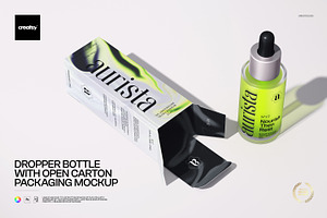Dropper Bottle Carton mockup, a Merchandise Mockup by creatsy5