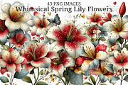 Whimsical Spring Lily Flowers PNG, an Illustration by Craft Nest (Thumbnail 1 of 11)