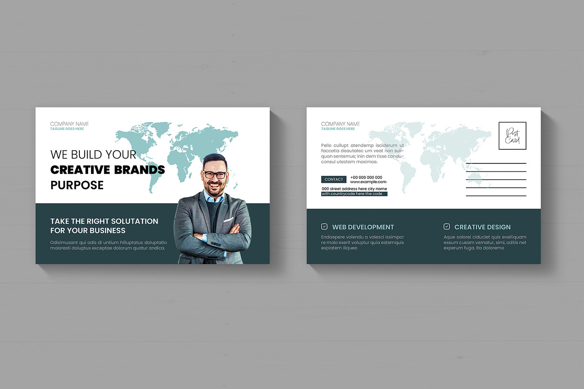 Corporate Business Postcard Template, a Business Card Template by MightyDesign (Photo 1 of 6)