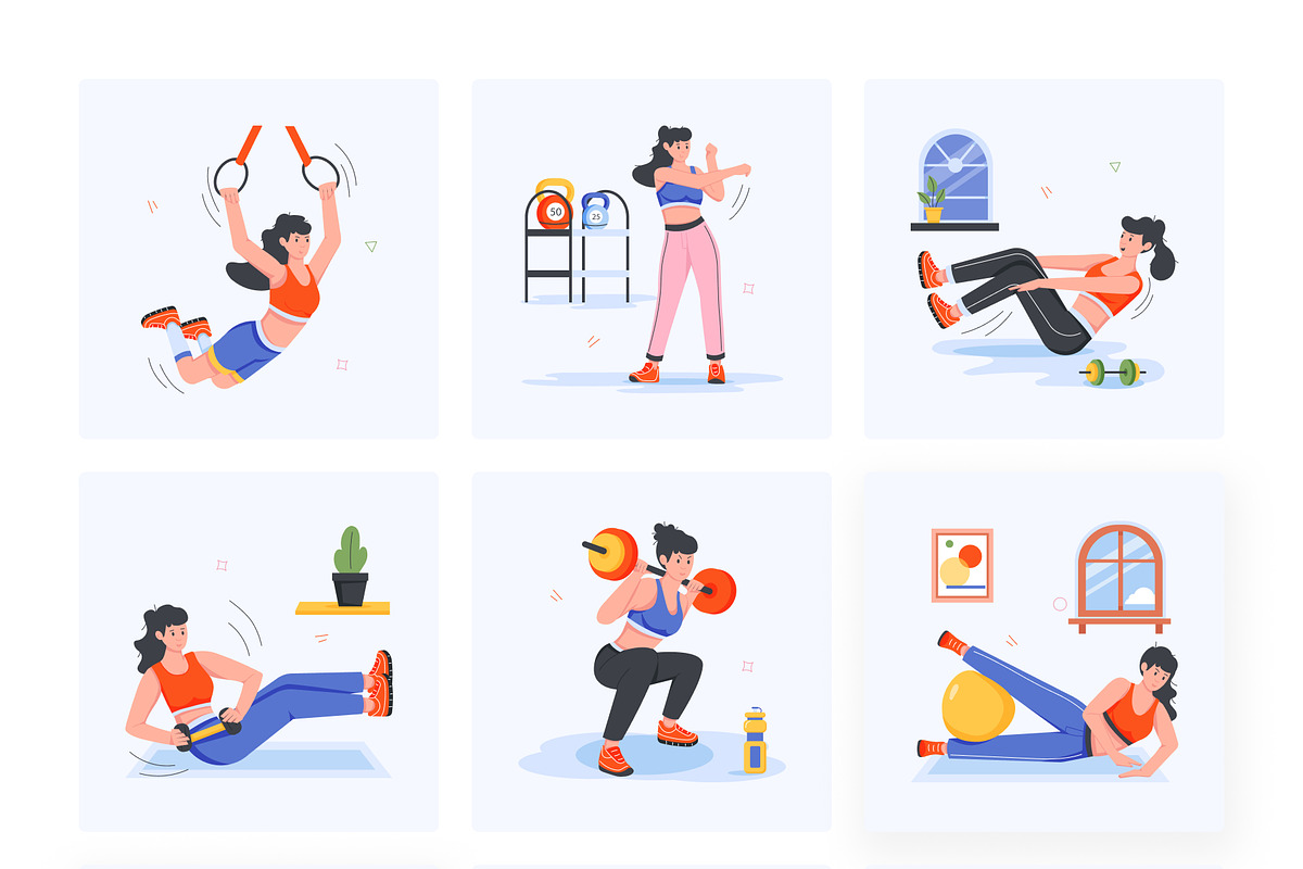 Gym and Fitness Mini Illustrations, a Person Illustration by Vectors Market (Photo 7 of 11)