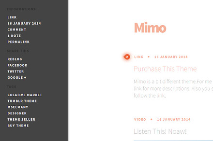 Mimo - Clean Tumblr Theme, a Websites & App Template by mselmany