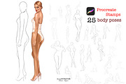 Procreate female pose stamps, a Brush Add-On by MajorArtTm (Thumbnail 1 of 3)