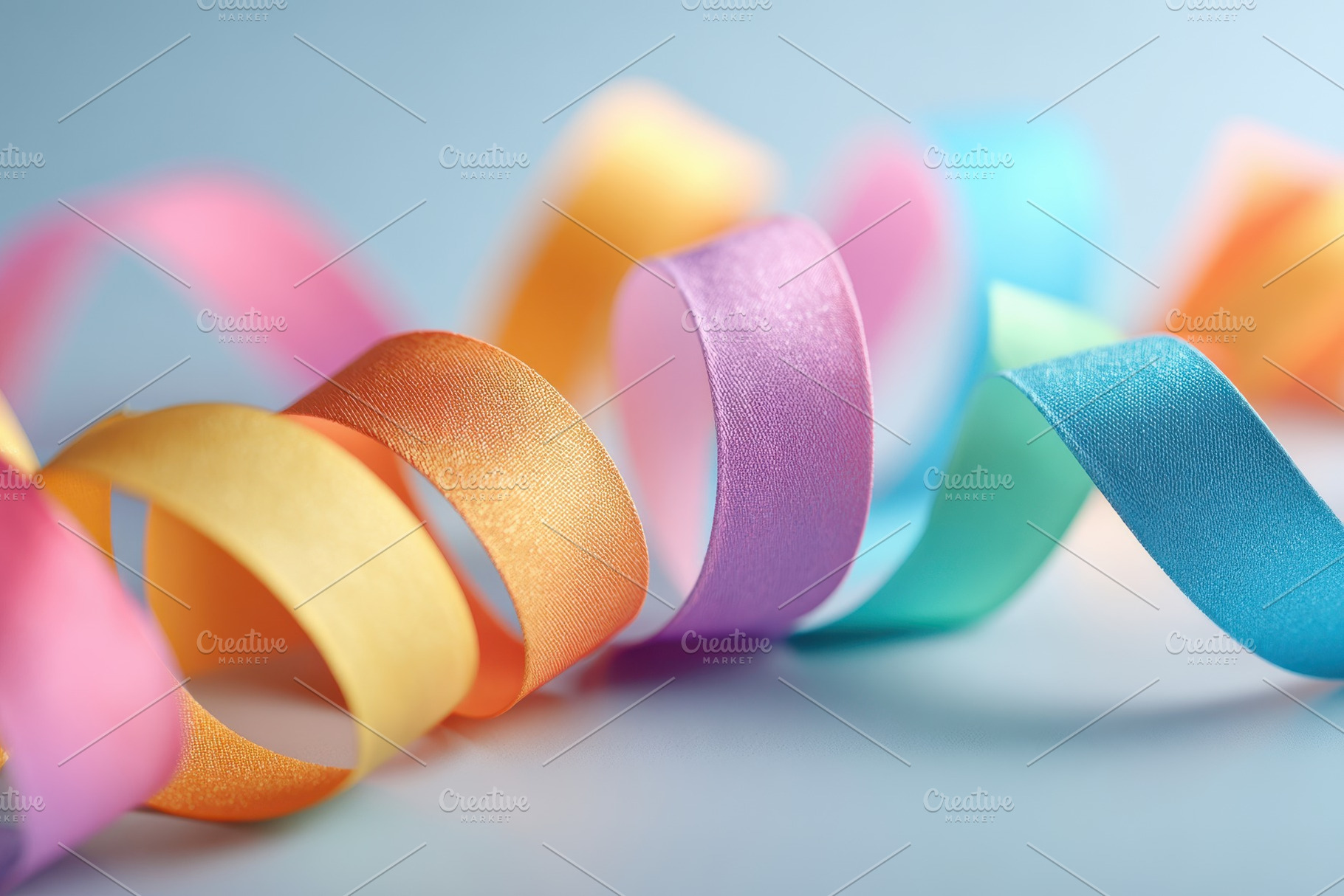 Pastel satin ribbon curls, an Abstract Photo by AlyaAnd