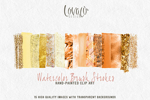 Gold Orange Watercolor Brush Stroke