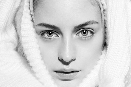 Blonde fashion woman in white coat art portrait, a Beauty & Fashion Photo by Serovphoto