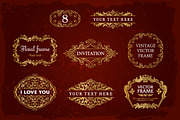 15 Golden Frames Backgrounds Set #2, an Object Graphic by Digiselector Design Goods (Thumbnail 5 of 5)