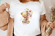 Whimsical Spring Teddy Bear Clipart, an Illustration by CreationArt (Thumbnail 7 of 10)