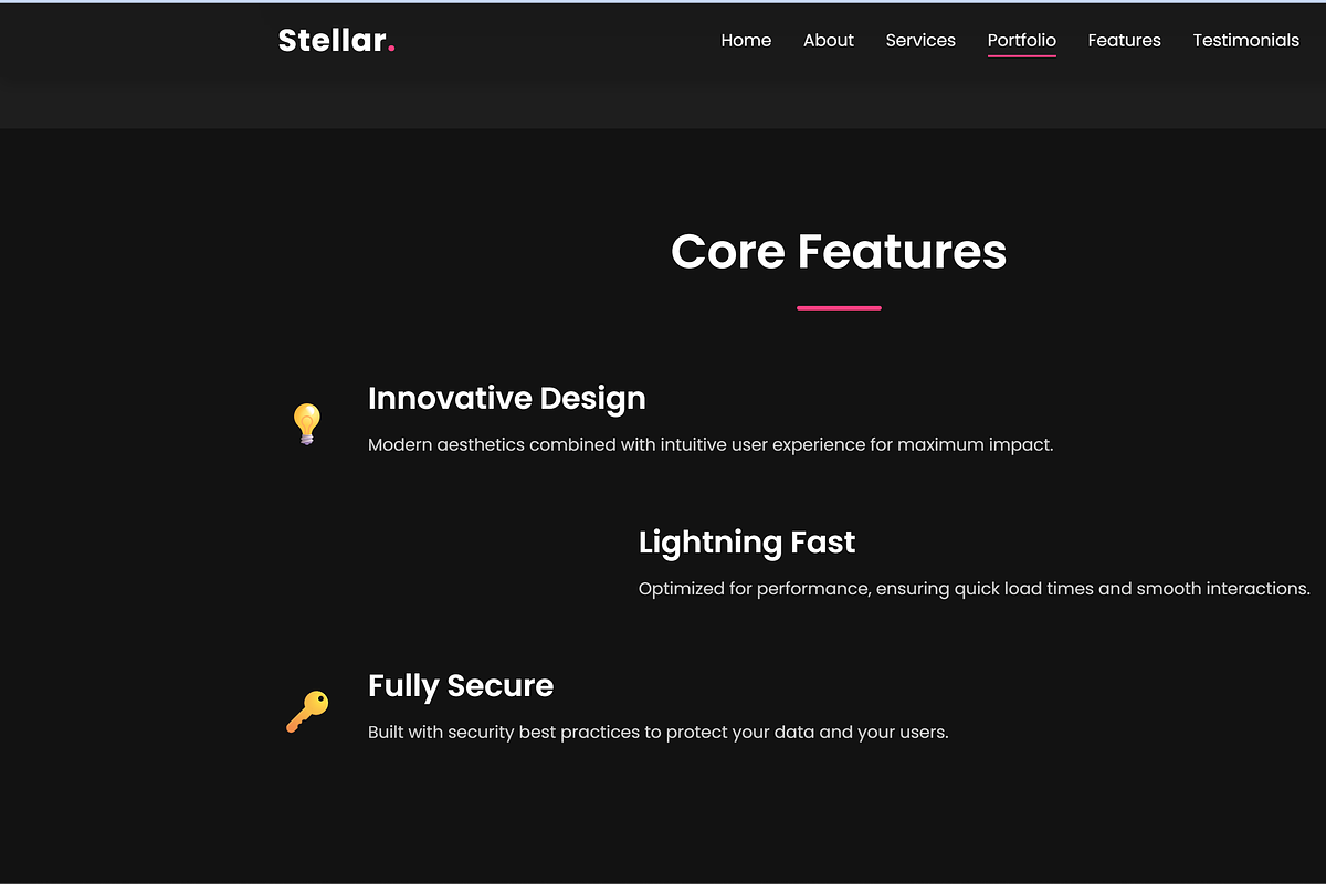 Stellar Theme – 3D Landing, a Landing Page Template by Modern Templates Studios (Photo 2 of 7)